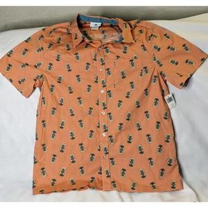 Disney Parks TRASH CAN Button Up Shirt Men's Medium NWT